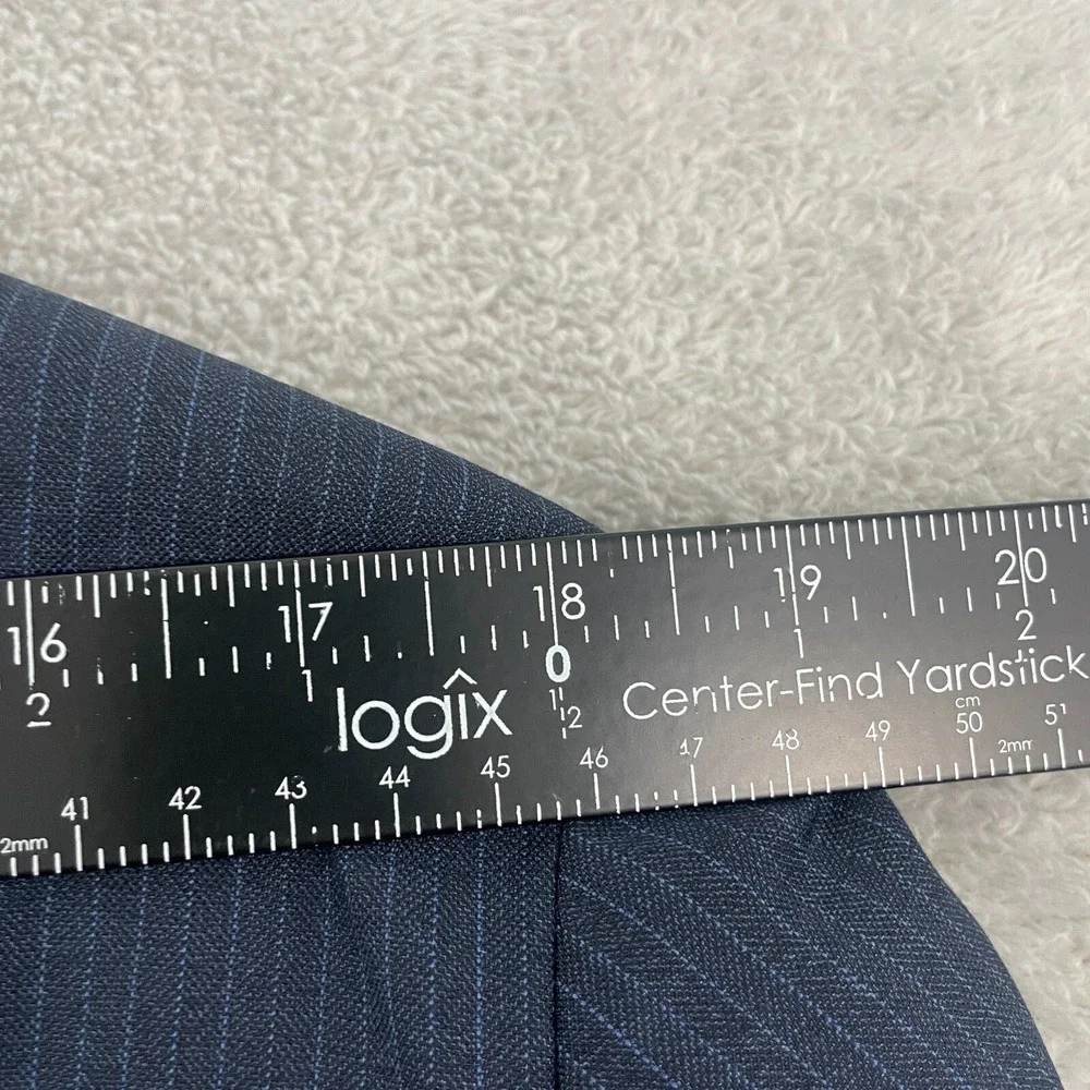 Samuelsohn 100% Wool Sport Coat Men 42/36R Blue Stripe Double Vent Preppy Canada